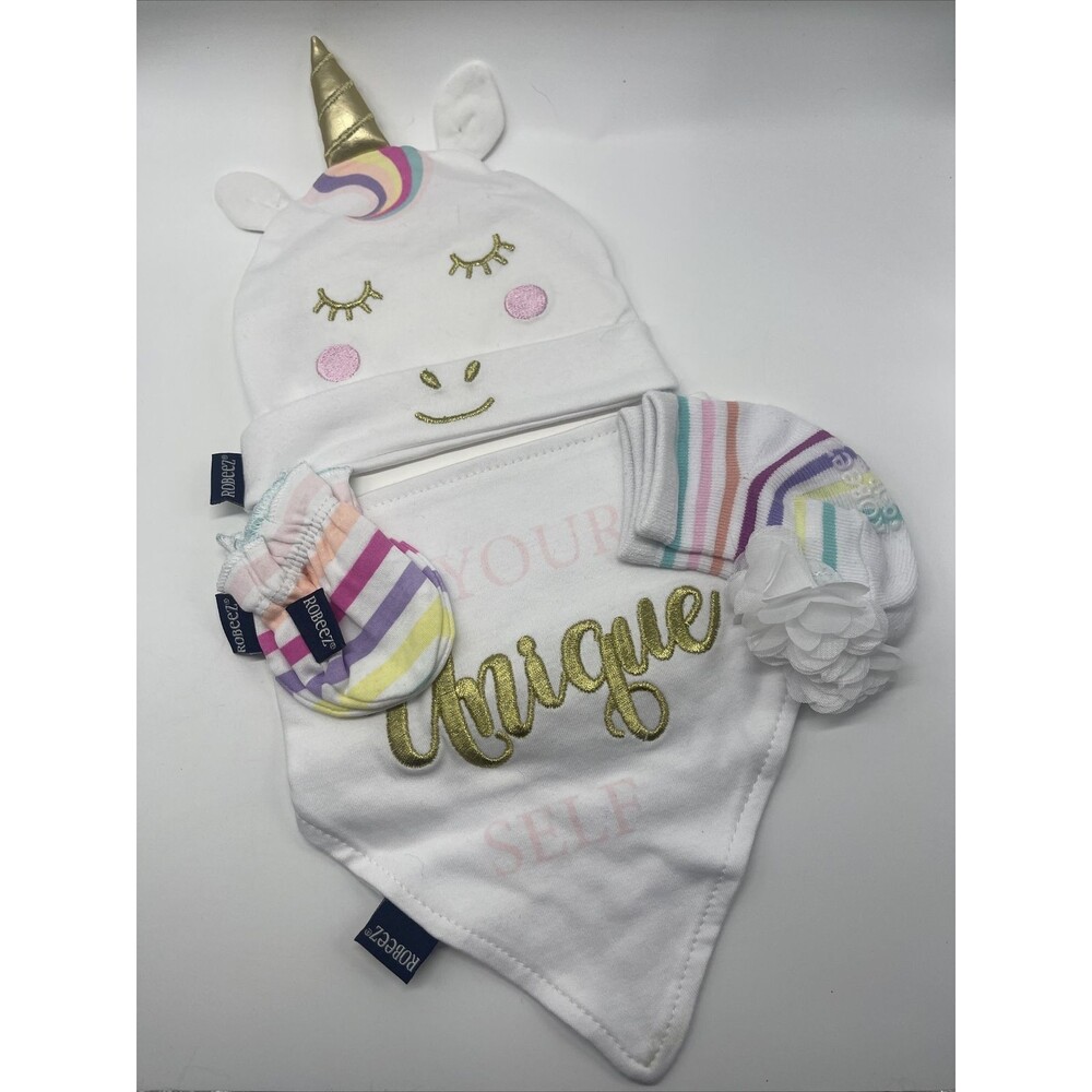 ROBEEZ Unicorn 4 Piece Gift Set 0 To 12 Months New